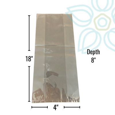 Bag (Clear Gusseted Poly) 8 in x 4 in. x 18 in.