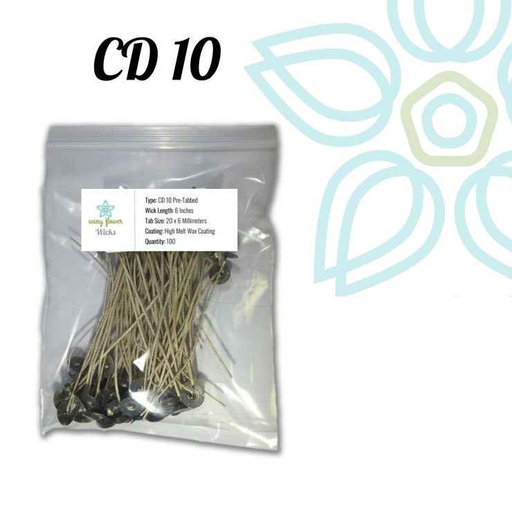 CD 10- 6" PreTabbed Wick (100 Pack)