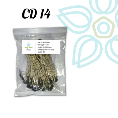 CD 14- 6" PreTabbed Wick (100 pack)