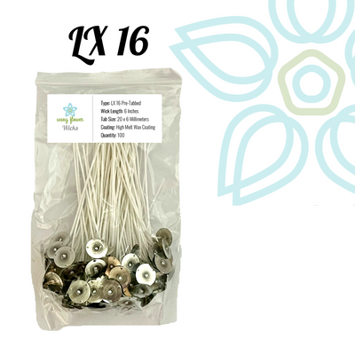 LX 16- 6" PreTabbed Wick (100 pack)