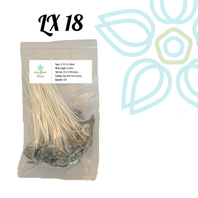 LX 18- 6" PreTabbed Wick (100 pack)