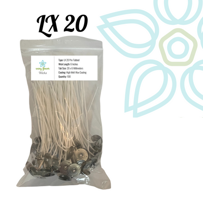 LX 20- 6" PreTabbed Wick (100 pack)