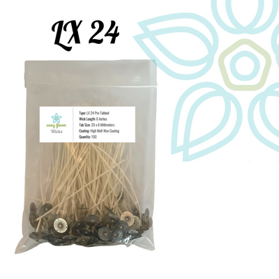 LX 24- 6" PreTabbed Wick (100 pack)