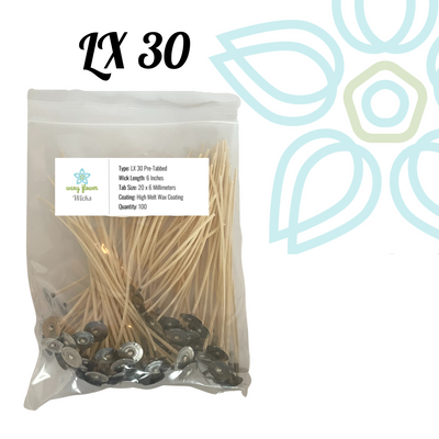 LX 30- 6" PreTabbed Wick (Pack of 100)