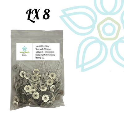 LX 8- 2.75" Votive/Tealight PreTabbed Wick (100 pack)
