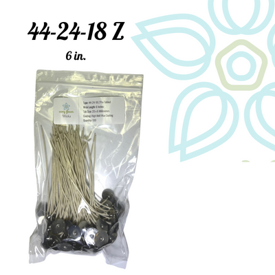 44-24-18 Zinc Core- 6" PreTabbed Wick (Pack of 100)
