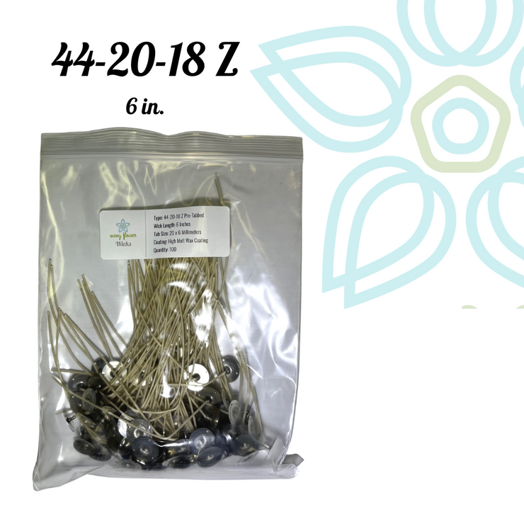 44-20-18 Zinc Core- 6" PreTabbed Wick (Pack of 100)